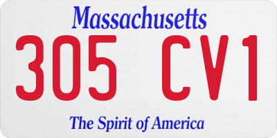 MA license plate 305CV1