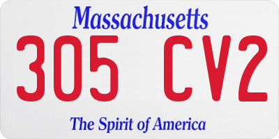 MA license plate 305CV2