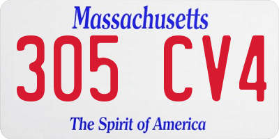 MA license plate 305CV4