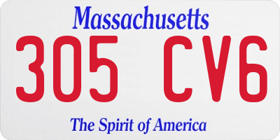 MA license plate 305CV6