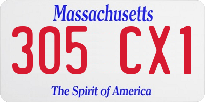 MA license plate 305CX1