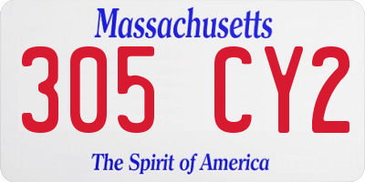 MA license plate 305CY2