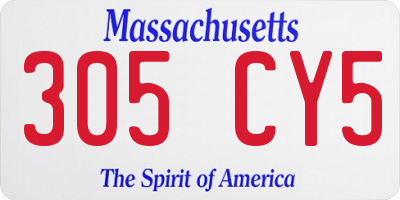 MA license plate 305CY5