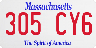 MA license plate 305CY6