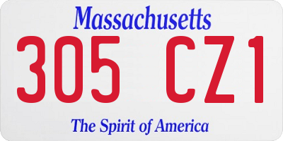 MA license plate 305CZ1
