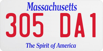 MA license plate 305DA1