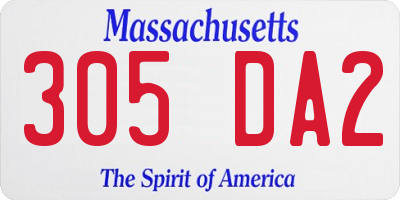 MA license plate 305DA2