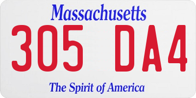 MA license plate 305DA4