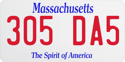 MA license plate 305DA5
