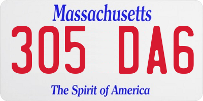MA license plate 305DA6