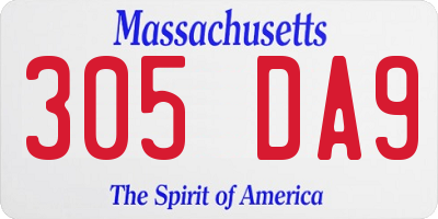 MA license plate 305DA9