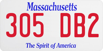 MA license plate 305DB2