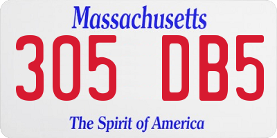 MA license plate 305DB5