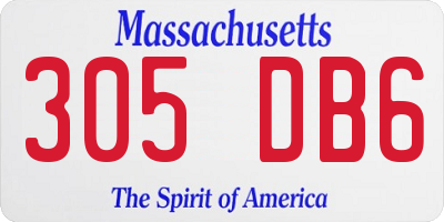 MA license plate 305DB6