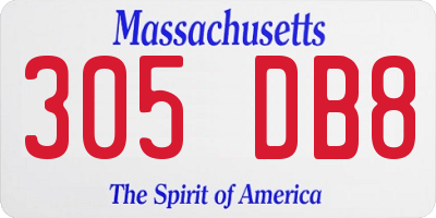 MA license plate 305DB8