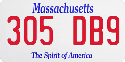 MA license plate 305DB9