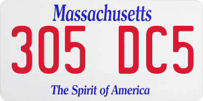 MA license plate 305DC5