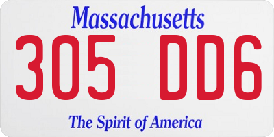 MA license plate 305DD6
