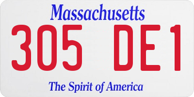 MA license plate 305DE1