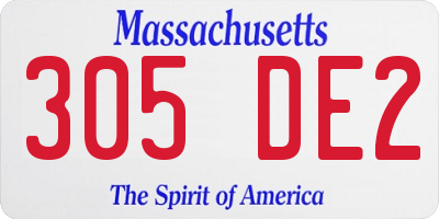 MA license plate 305DE2