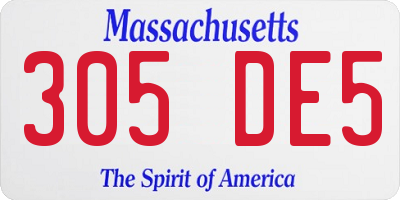 MA license plate 305DE5