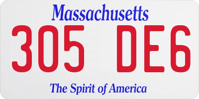 MA license plate 305DE6