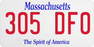 MA license plate 305DF0