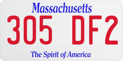 MA license plate 305DF2