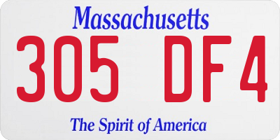 MA license plate 305DF4