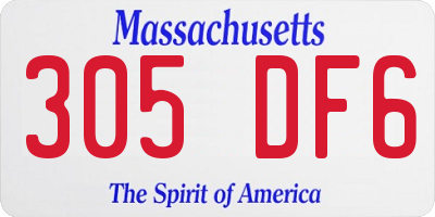 MA license plate 305DF6