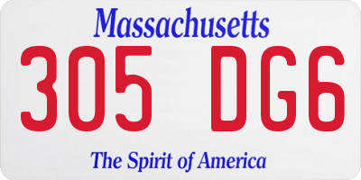MA license plate 305DG6