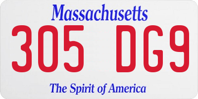 MA license plate 305DG9