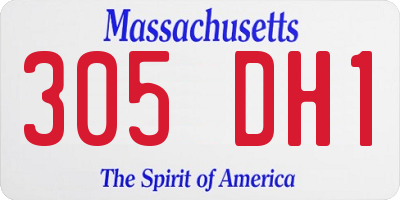 MA license plate 305DH1