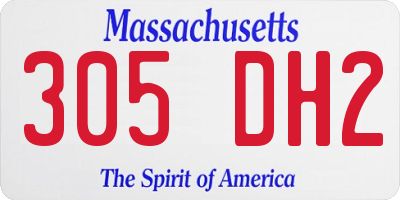 MA license plate 305DH2