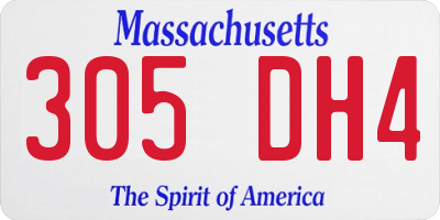 MA license plate 305DH4
