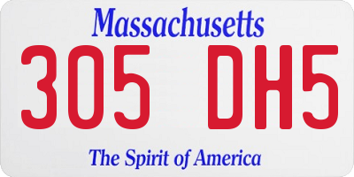 MA license plate 305DH5