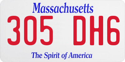 MA license plate 305DH6