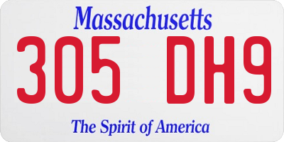 MA license plate 305DH9