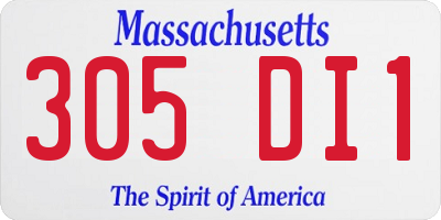 MA license plate 305DI1