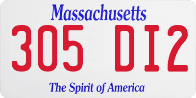 MA license plate 305DI2