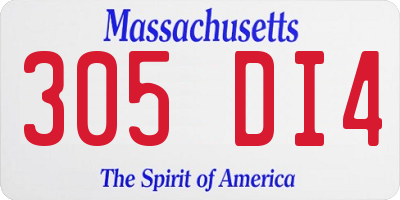 MA license plate 305DI4