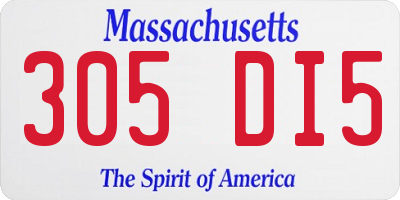 MA license plate 305DI5