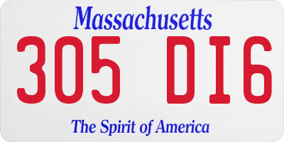 MA license plate 305DI6