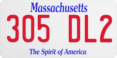 MA license plate 305DL2
