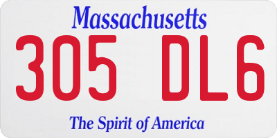 MA license plate 305DL6