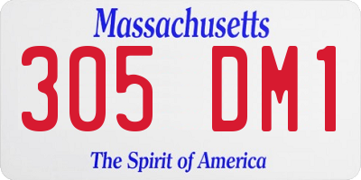 MA license plate 305DM1