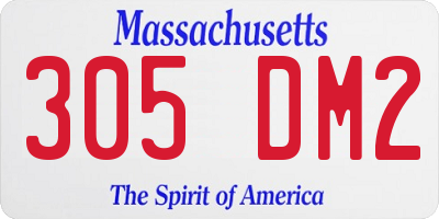 MA license plate 305DM2