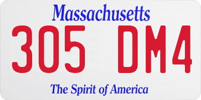 MA license plate 305DM4
