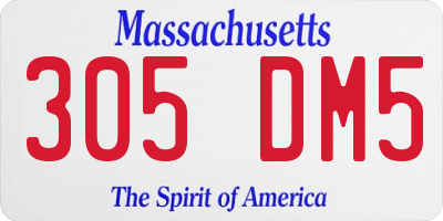 MA license plate 305DM5