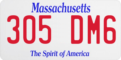 MA license plate 305DM6